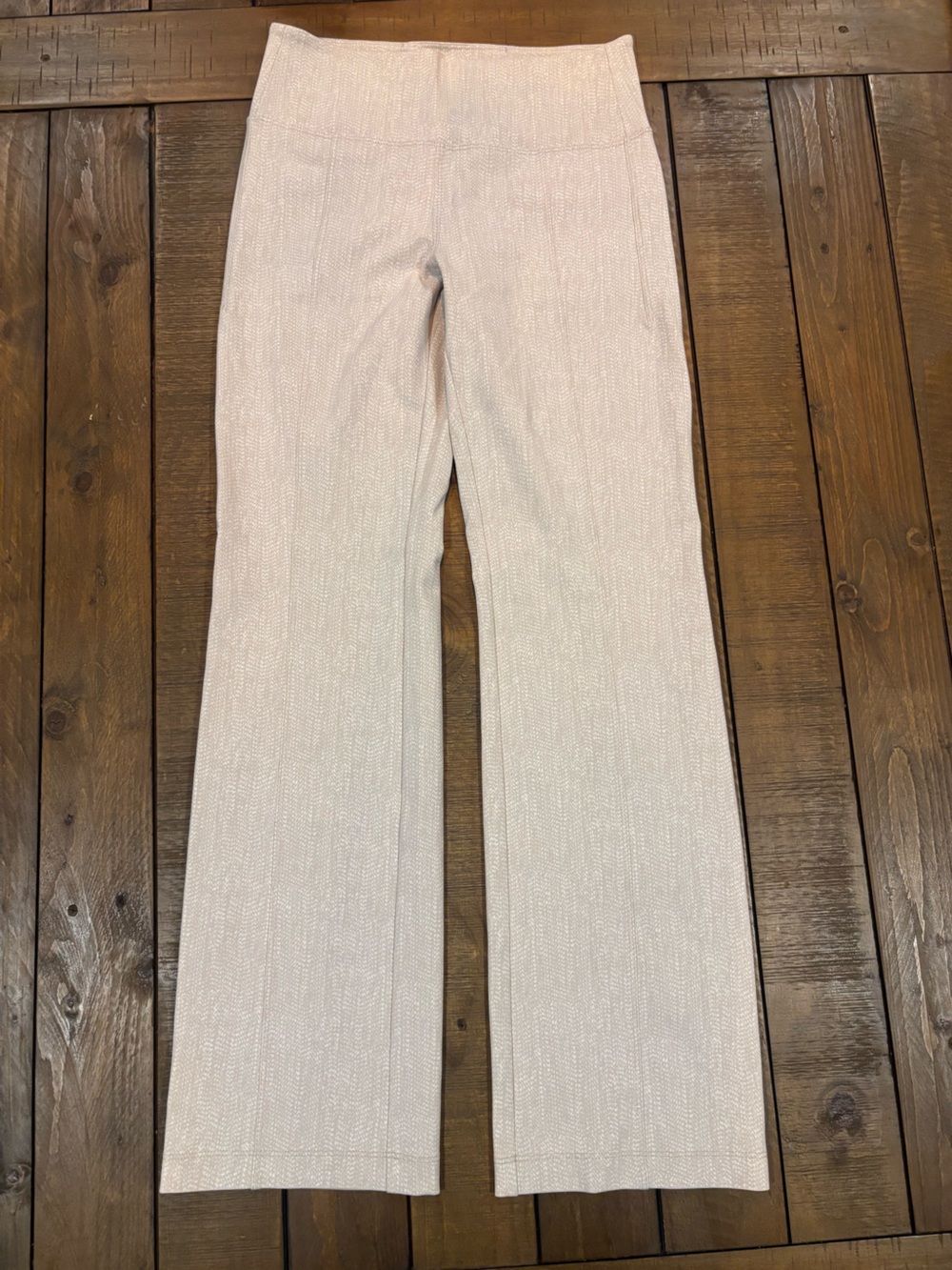 Athleta Ivory Subtle Print Delancey Straight-Leg Pants